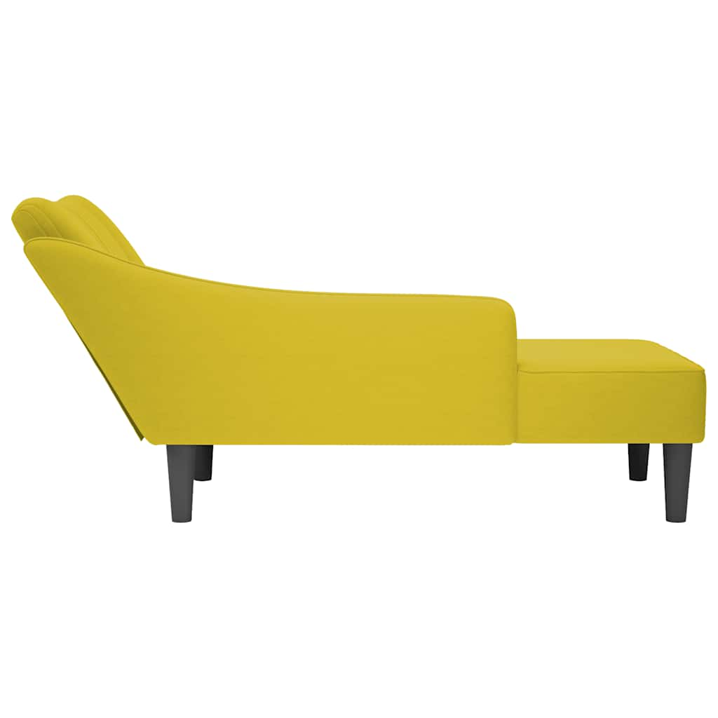 Chaise longue met rechterarmleuning fluweel geel