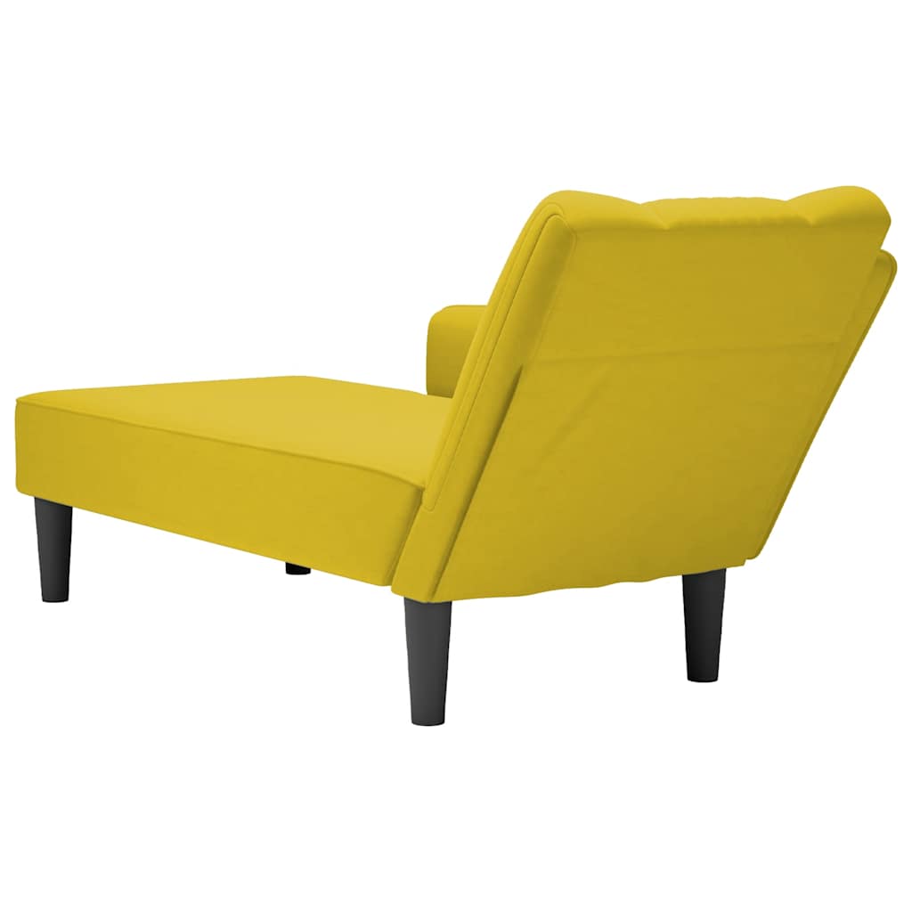 Chaise longue met rechterarmleuning fluweel geel