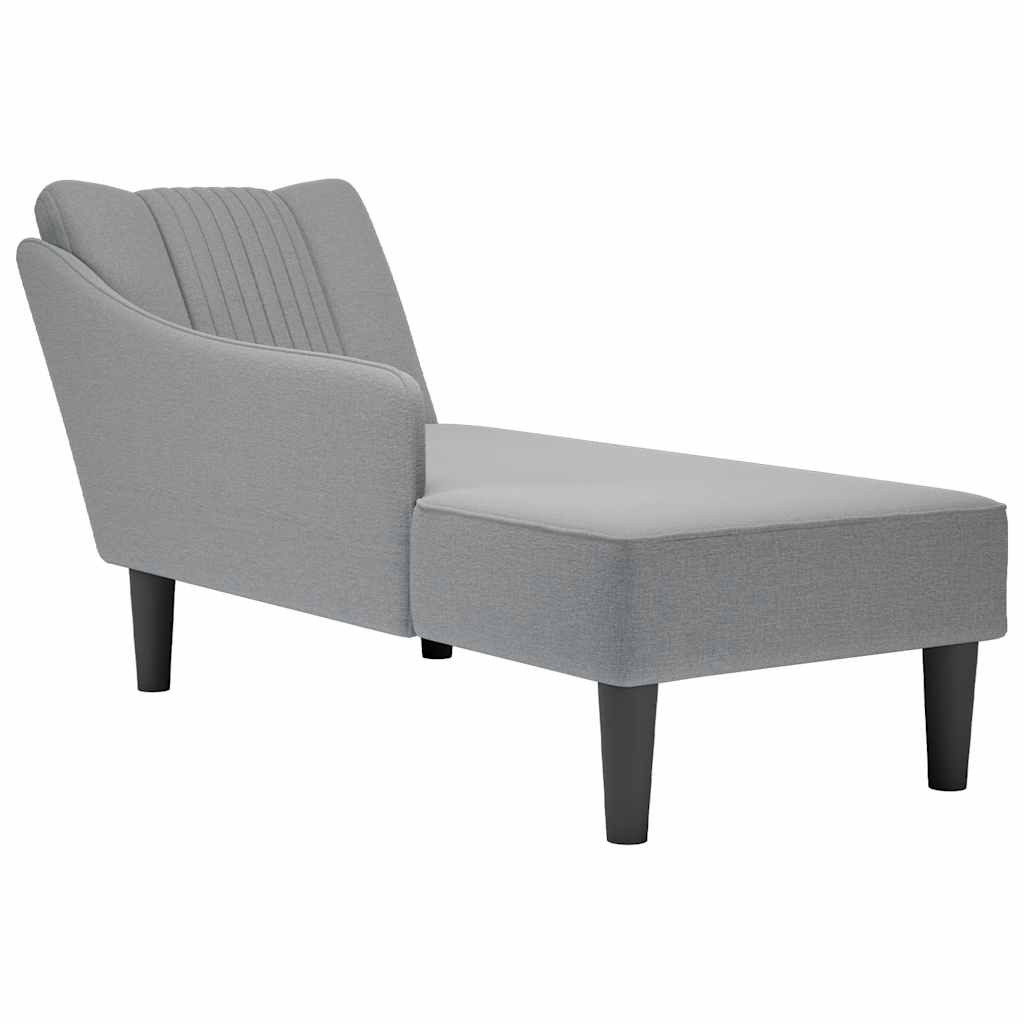 Chaise longue met rechterarmleuning stof lichtgrijs