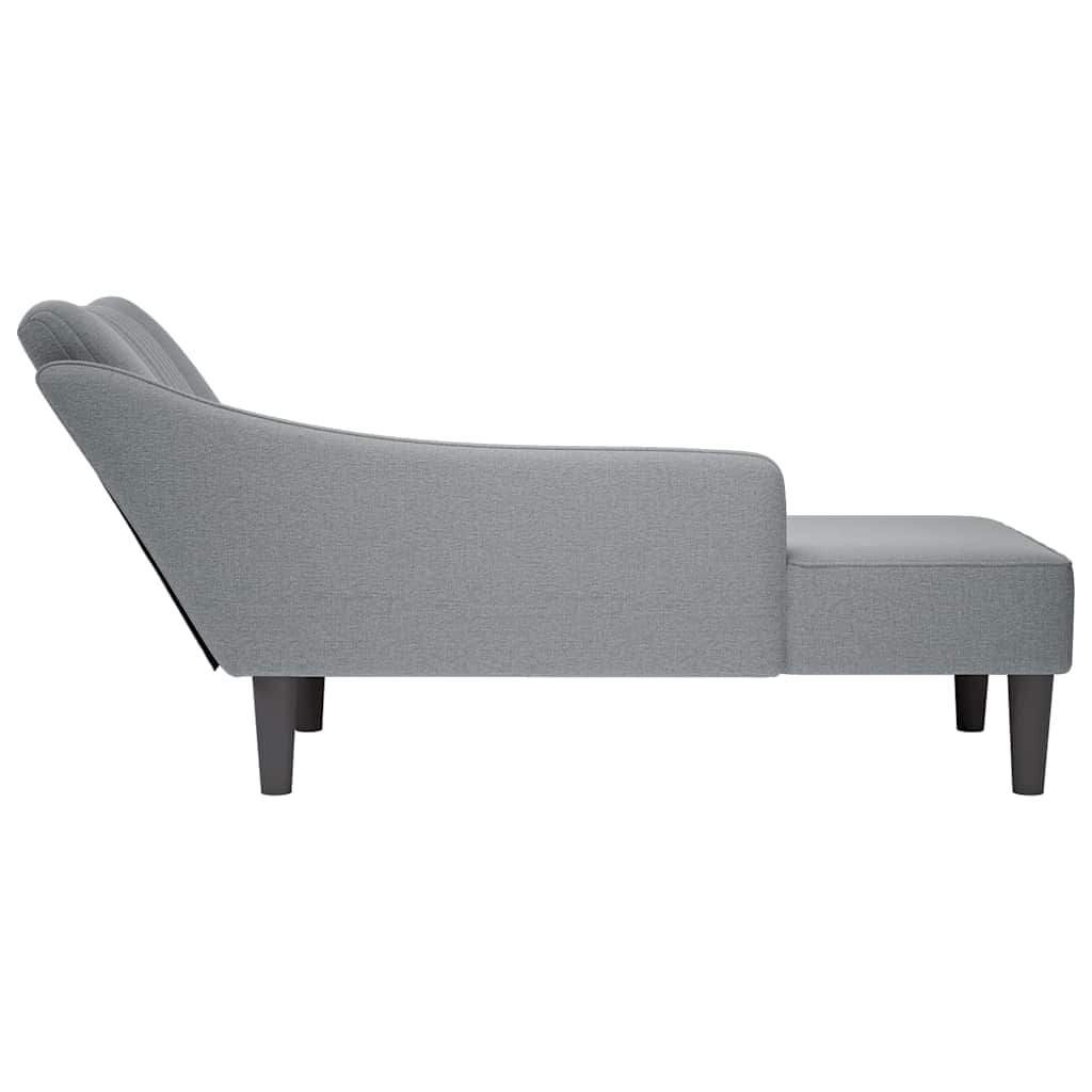 Chaise longue met rechterarmleuning stof lichtgrijs