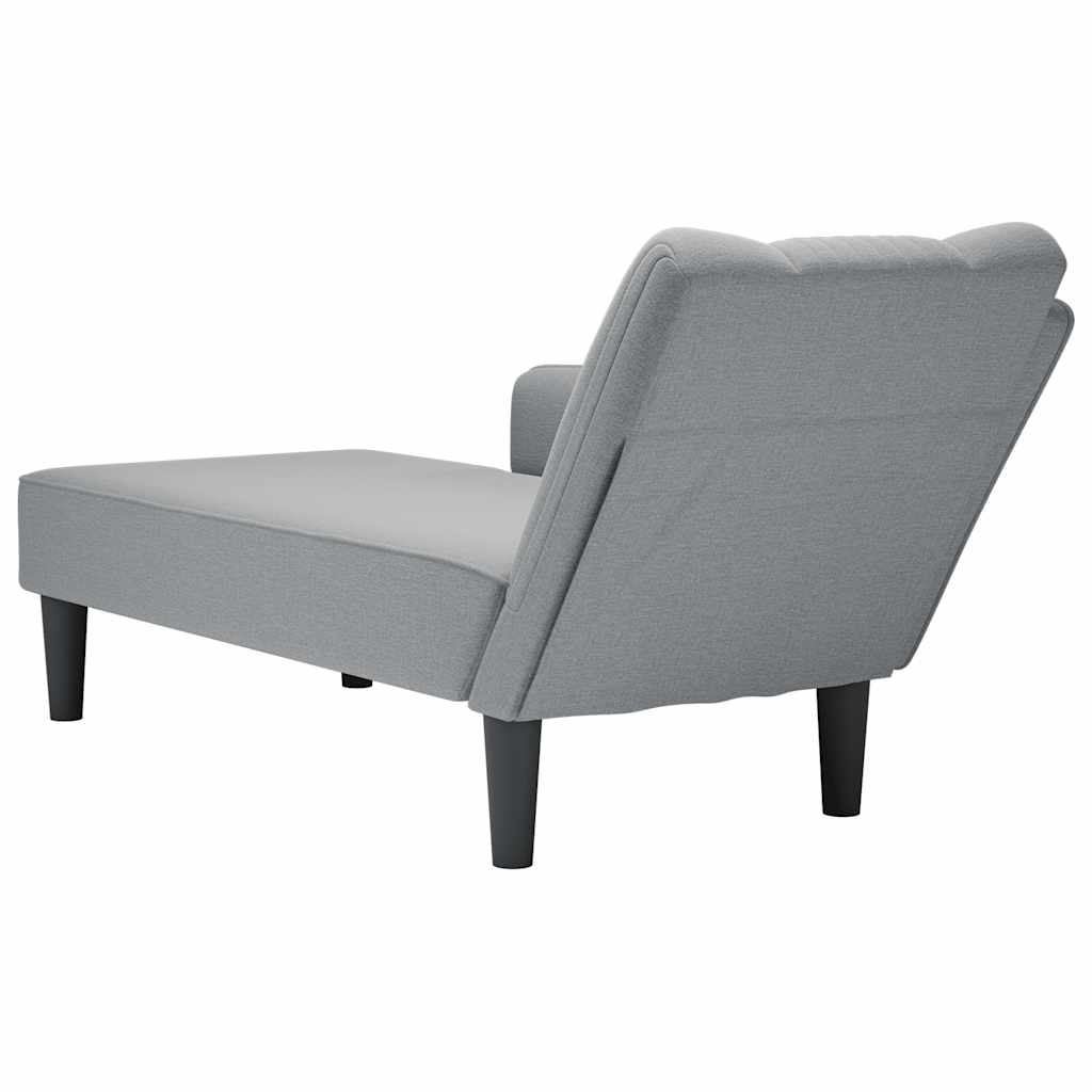 Chaise longue met rechterarmleuning stof lichtgrijs