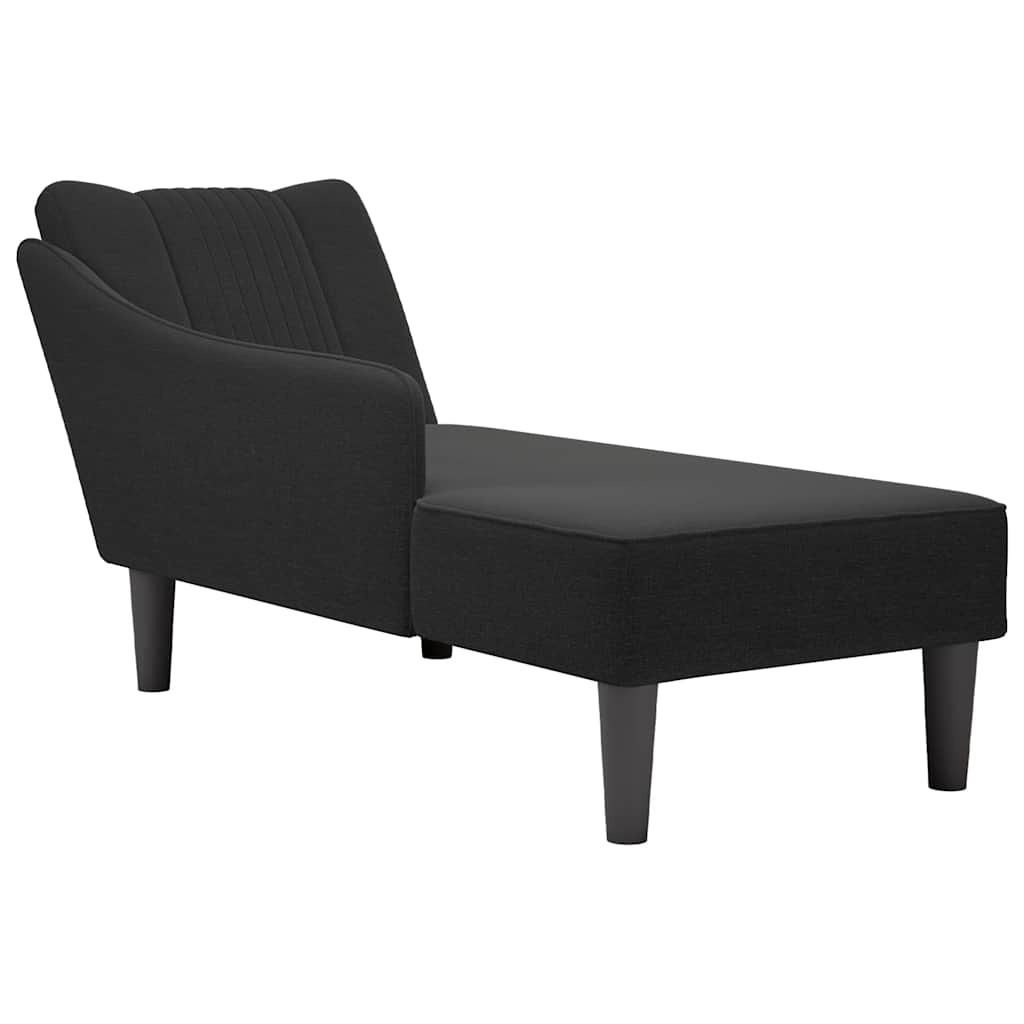 Chaise longue met rechterarmleuning stof zwart