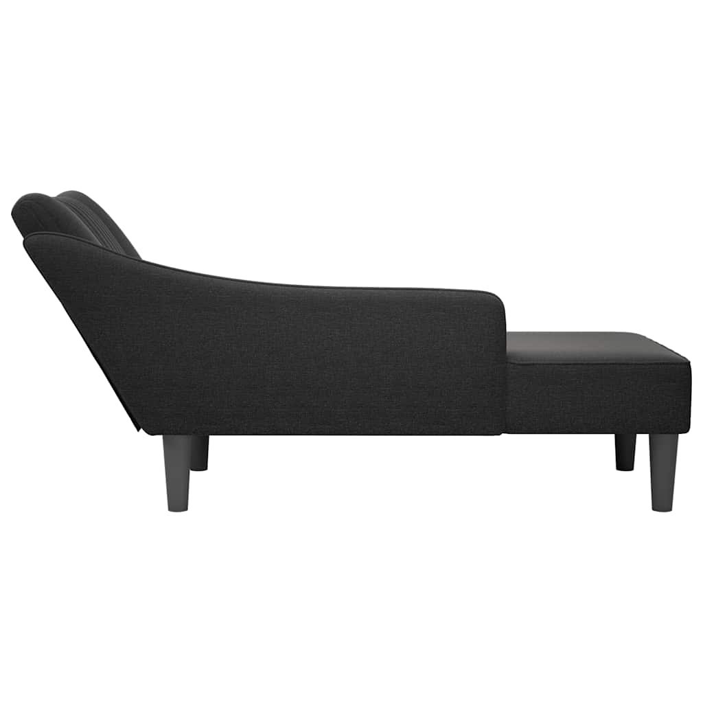 Chaise longue met rechterarmleuning stof zwart