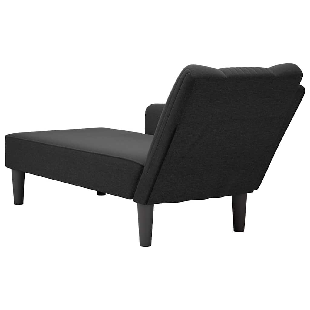 Chaise longue met rechterarmleuning stof zwart