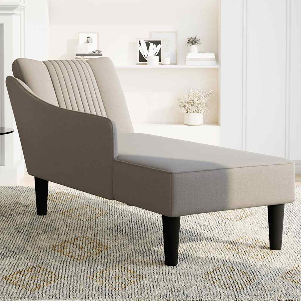 Chaise longue met rechterarmleuning stof taupe