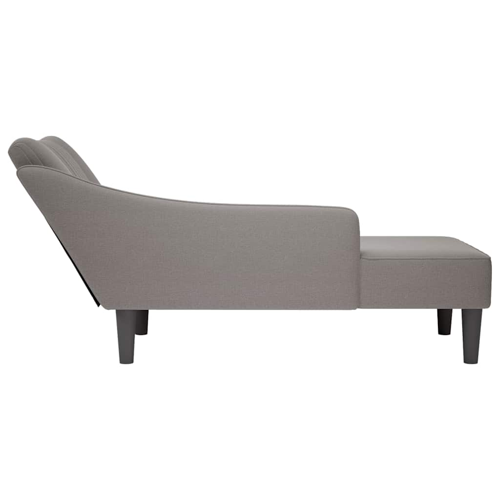 Chaise longue met rechterarmleuning stof taupe