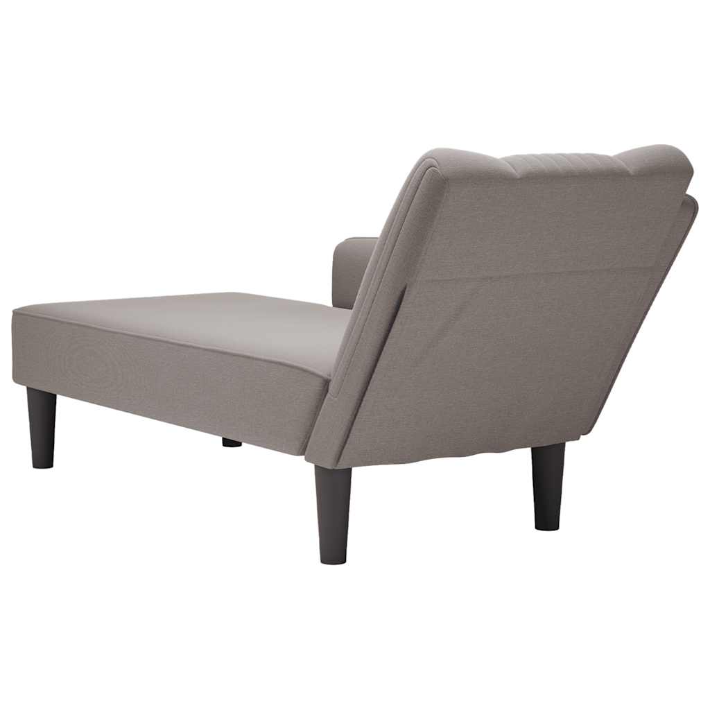 Chaise longue met rechterarmleuning stof taupe