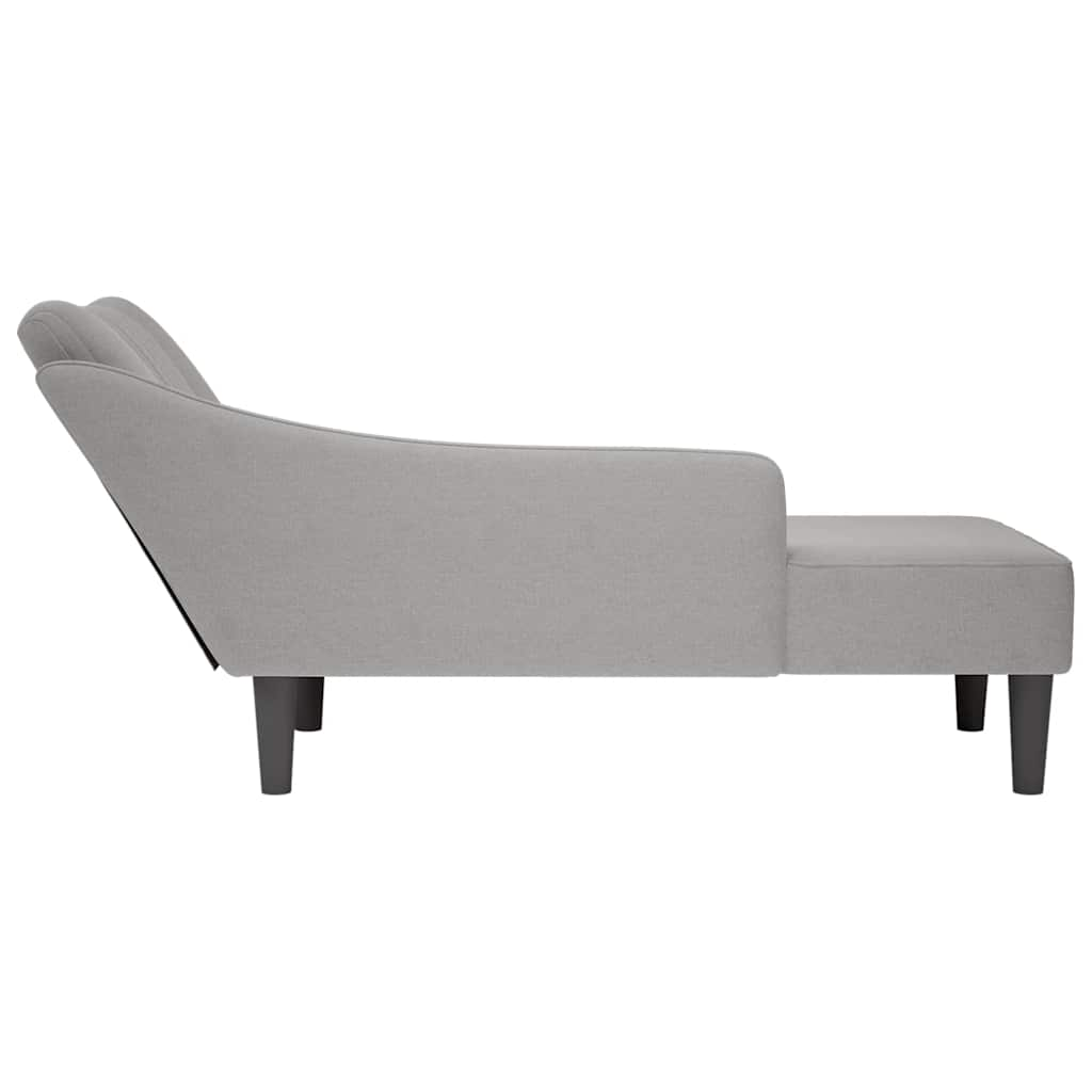 Chaise longue met rechterarmleuning stof wolk grijs