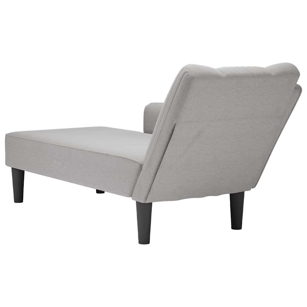 Chaise longue met rechterarmleuning stof wolk grijs