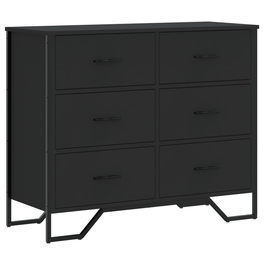 Ladekast 91x35,5x74,5 cm bewerkt hout zwart Commodes & ladekasten | Creëer jouw Trendy Thuis | Gratis bezorgd & Retour | Trendy.nl