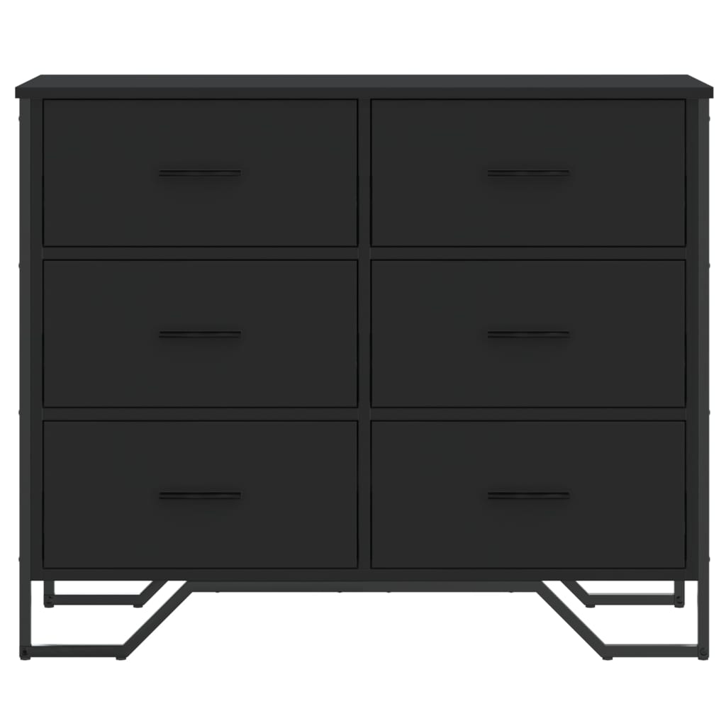 Ladekast 91x35,5x74,5 cm bewerkt hout zwart Commodes & ladekasten | Creëer jouw Trendy Thuis | Gratis bezorgd & Retour | Trendy.nl