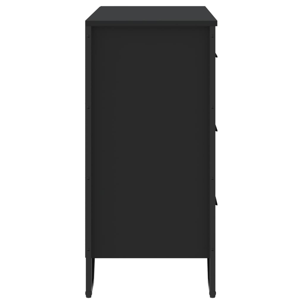 Ladekast 91x35,5x74,5 cm bewerkt hout zwart Commodes & ladekasten | Creëer jouw Trendy Thuis | Gratis bezorgd & Retour | Trendy.nl