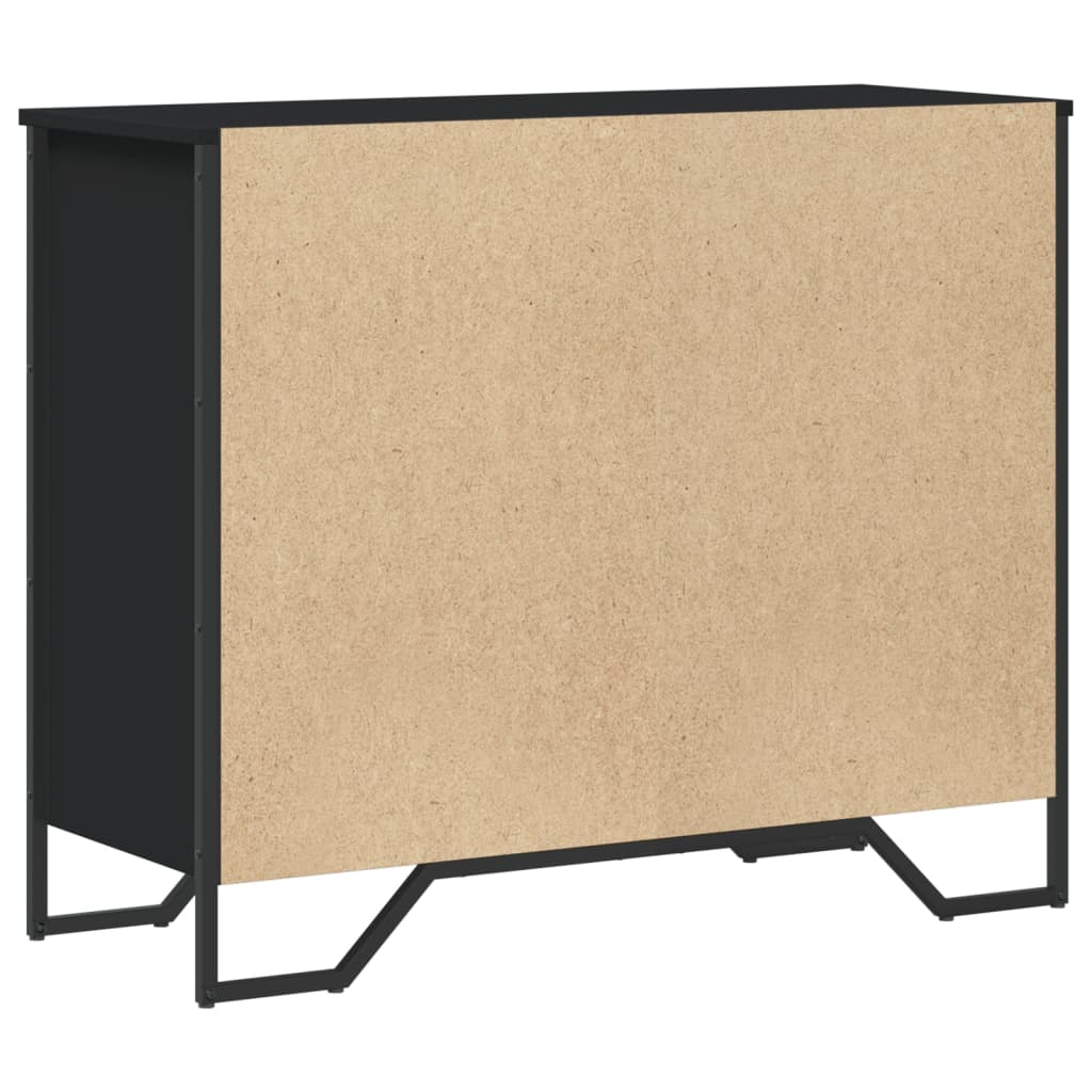 Ladekast 91x35,5x74,5 cm bewerkt hout zwart Commodes & ladekasten | Creëer jouw Trendy Thuis | Gratis bezorgd & Retour | Trendy.nl