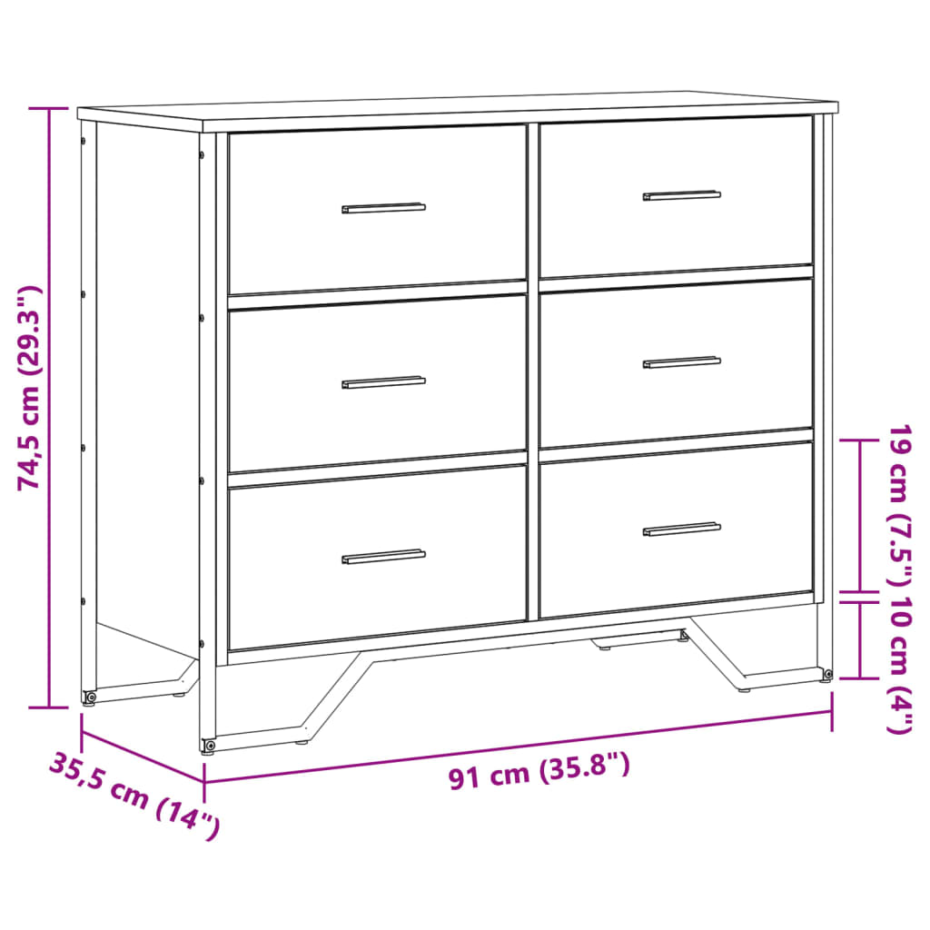 Ladekast 91x35,5x74,5 cm bewerkt hout zwart Commodes & ladekasten | Creëer jouw Trendy Thuis | Gratis bezorgd & Retour | Trendy.nl