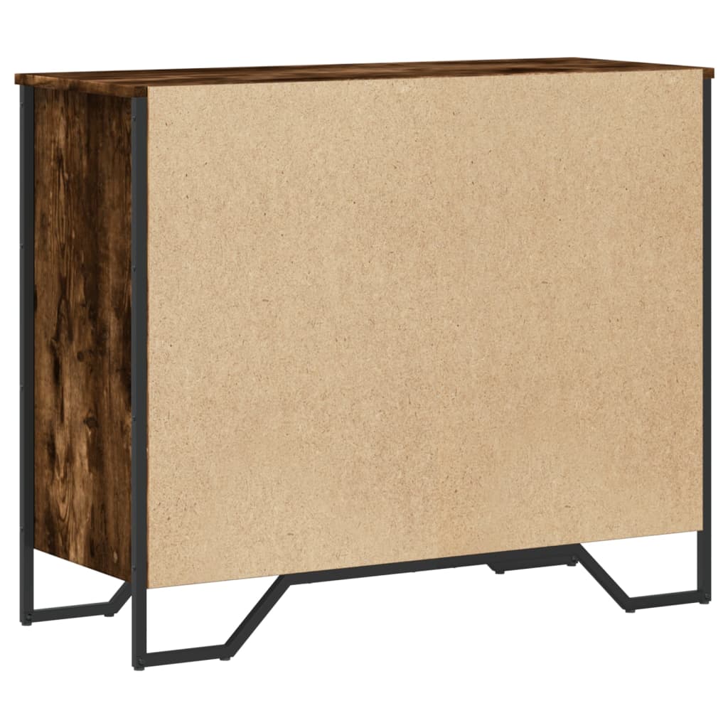 Ladekast 91x35,5x74,5 cm bewerkt hout gerookt eikenkleurig Commodes & ladekasten | Creëer jouw Trendy Thuis | Gratis bezorgd & Retour | Trendy.nl