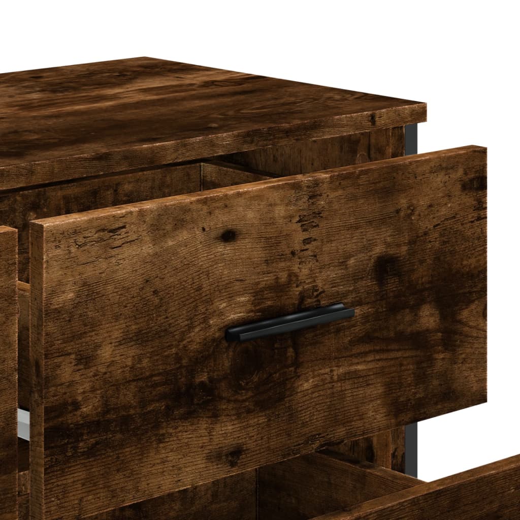 Ladekast 91x35,5x74,5 cm bewerkt hout gerookt eikenkleurig Commodes & ladekasten | Creëer jouw Trendy Thuis | Gratis bezorgd & Retour | Trendy.nl