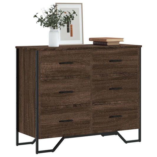 Ladekast 91x35,5x74,5 cm bewerkt hout bruin eikenkleurig Commodes & ladekasten | Creëer jouw Trendy Thuis | Gratis bezorgd & Retour | Trendy.nl