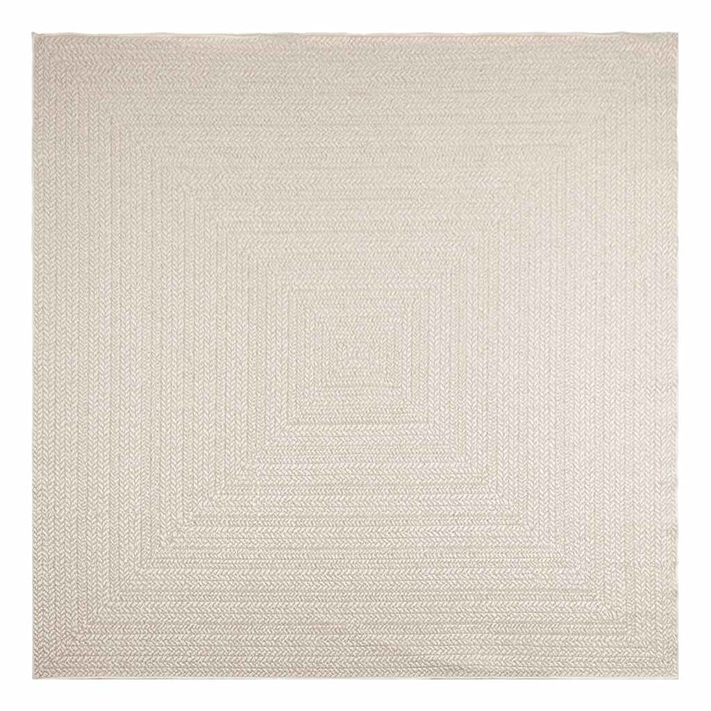 Vloerkleed ZIZUR room binnen en buiten 240x240 cm jute look