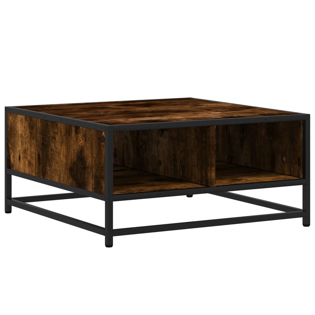 Salontafel 60,5x60,5x30 cm bewerkt hout en metaal gerookt eiken Salontafels | Creëer jouw Trendy Thuis | Gratis bezorgd & Retour | Trendy.nl