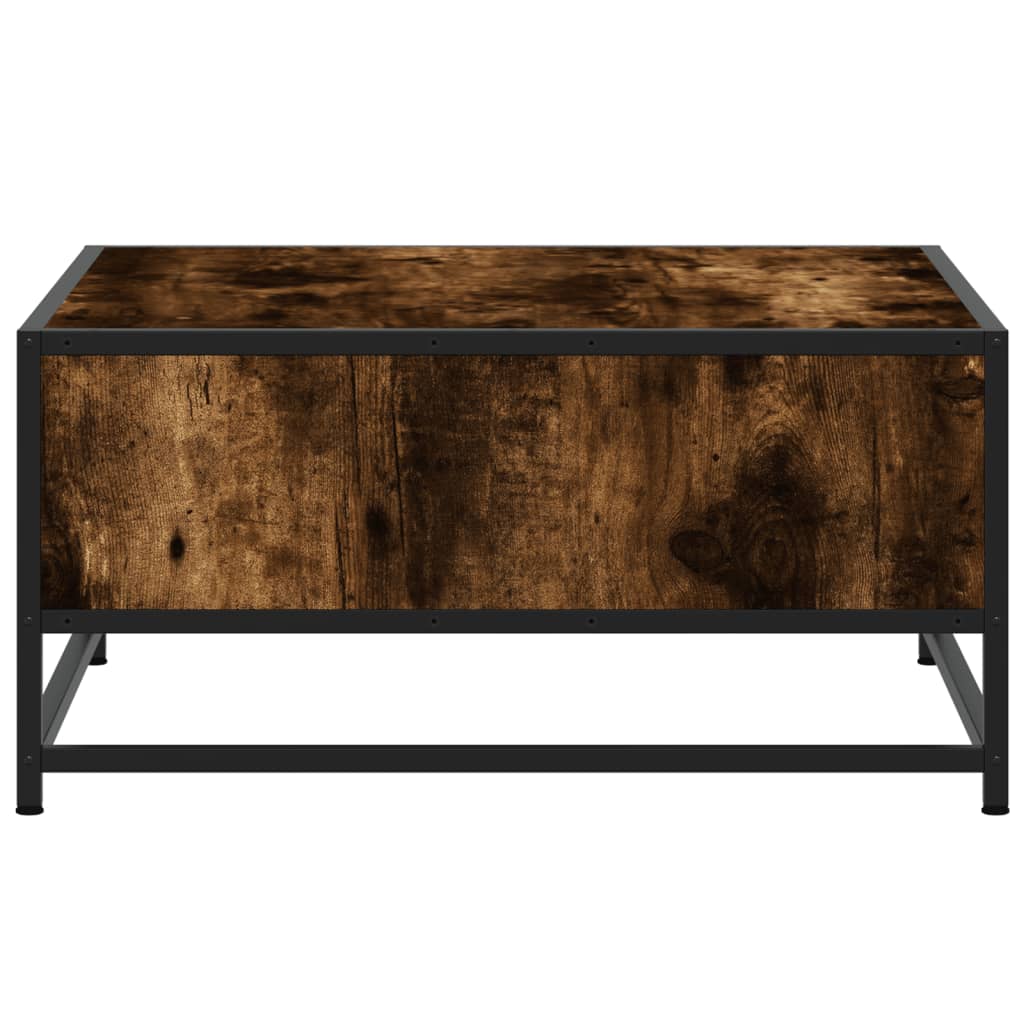 Salontafel 60,5x60,5x30 cm bewerkt hout en metaal gerookt eiken Salontafels | Creëer jouw Trendy Thuis | Gratis bezorgd & Retour | Trendy.nl