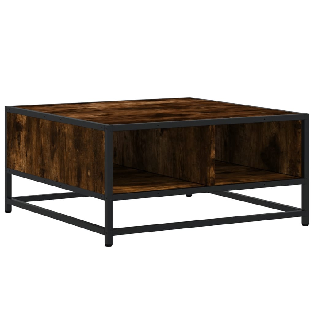 Salontafel 60,5x60,5x30 cm bewerkt hout en metaal gerookt eiken Salontafels | Creëer jouw Trendy Thuis | Gratis bezorgd & Retour | Trendy.nl