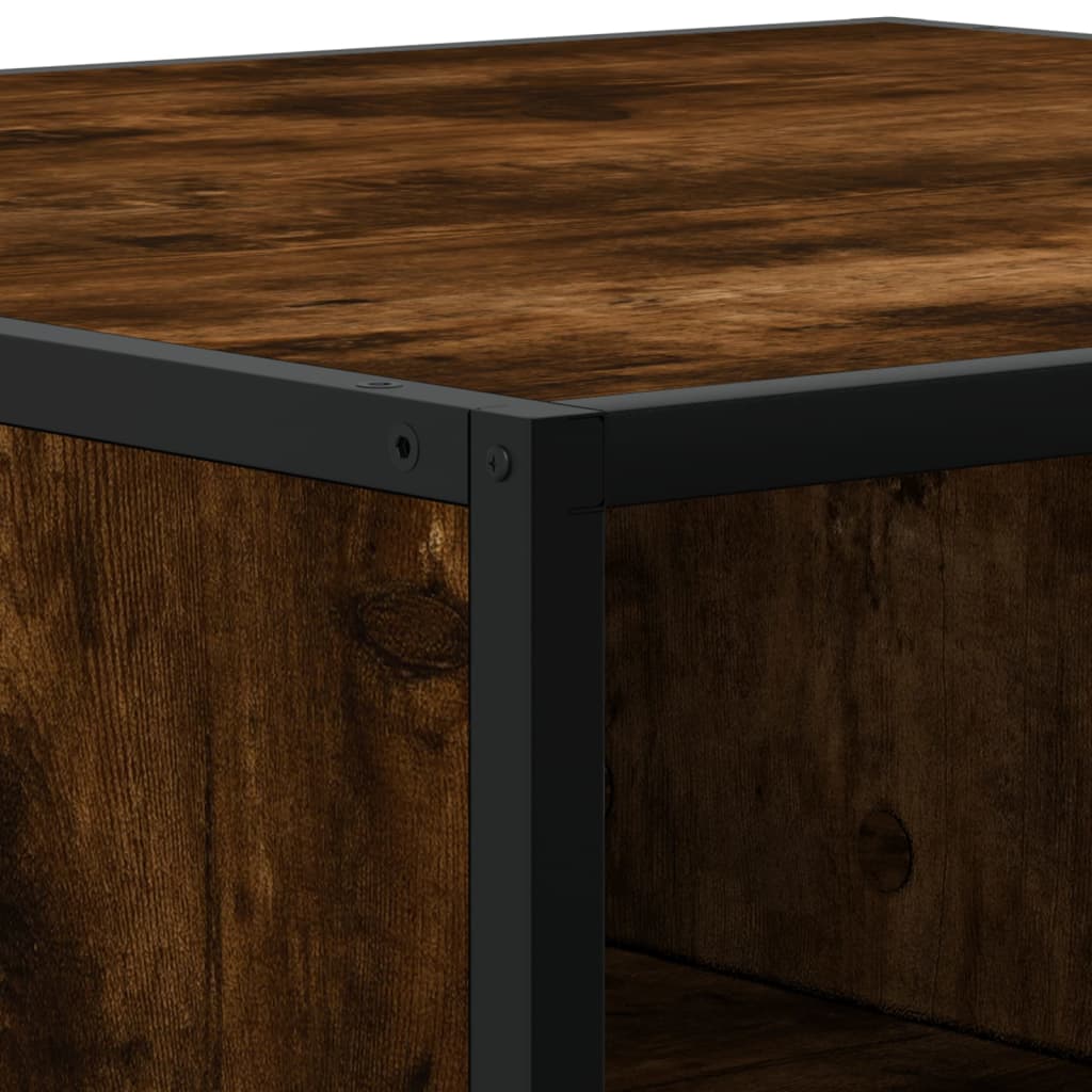 Salontafel 60,5x60,5x30 cm bewerkt hout en metaal gerookt eiken Salontafels | Creëer jouw Trendy Thuis | Gratis bezorgd & Retour | Trendy.nl