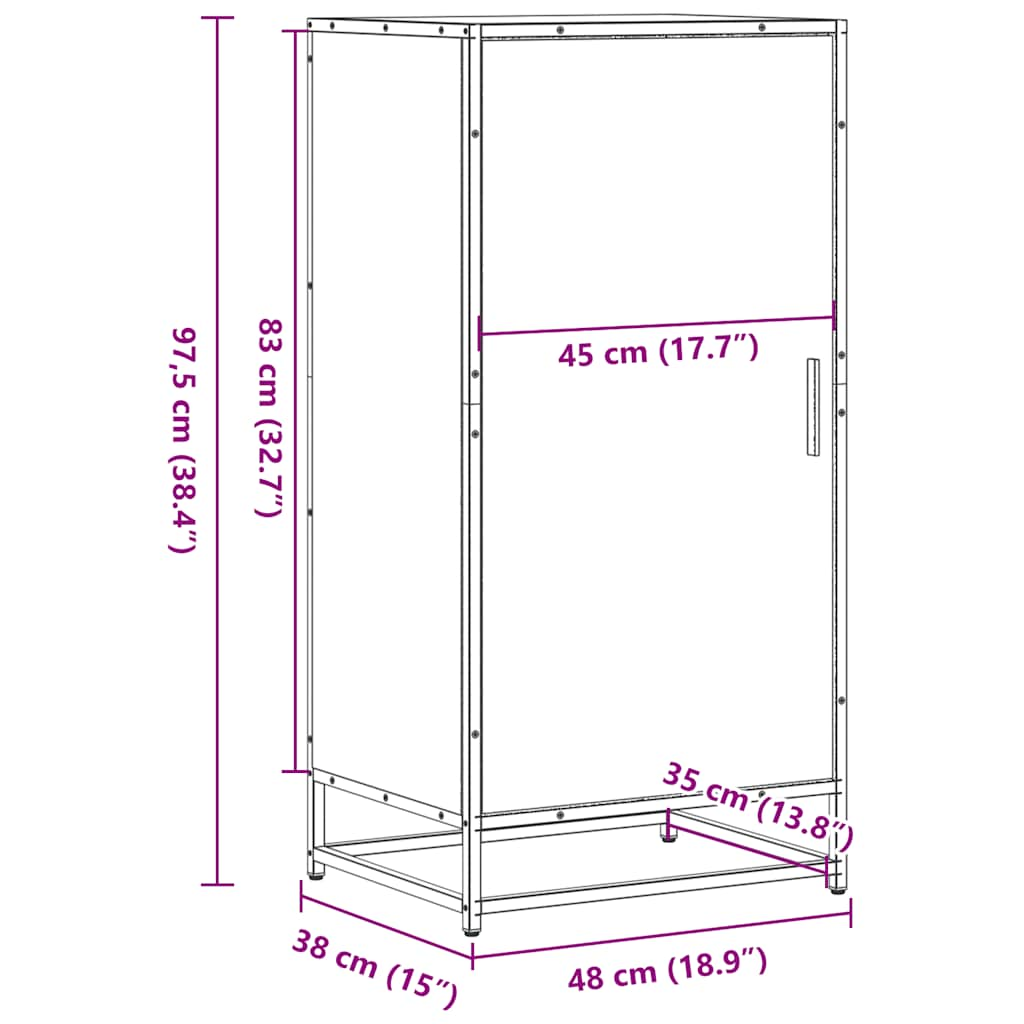 Schoenenrek 48x38x97,5 cm bewerkt hout zwart