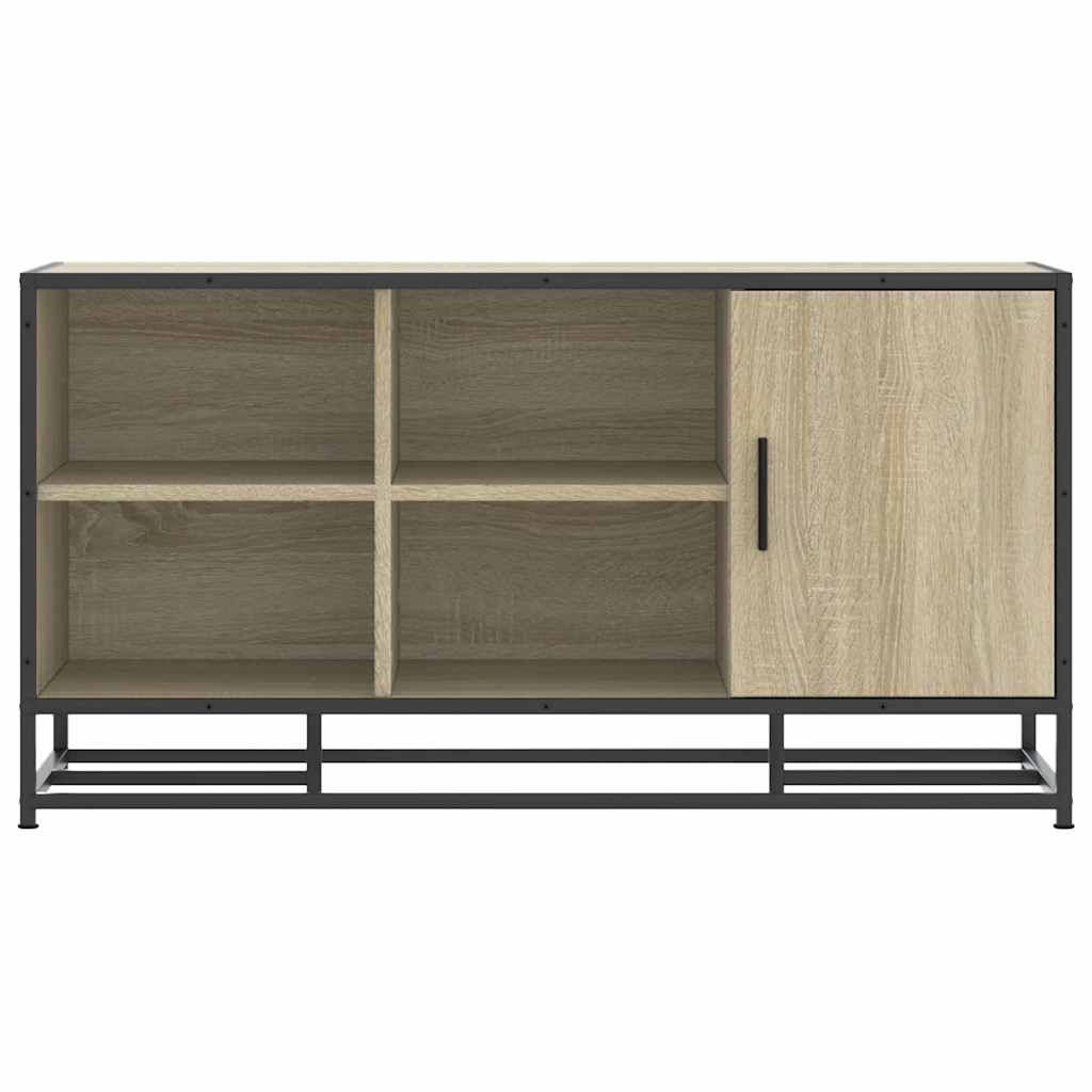 Schoenenbank 100x40x53,5 cm bewerkt hout en metaal sonoma eiken