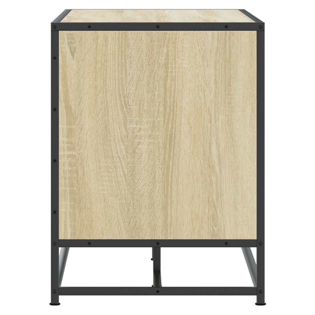 Schoenenbank 100x40x53,5 cm bewerkt hout en metaal sonoma eiken