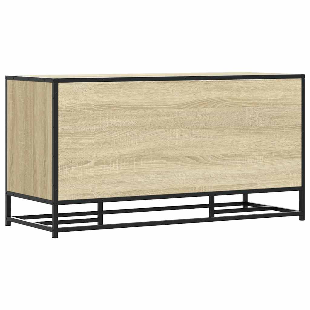 Schoenenbank 100x40x53,5 cm bewerkt hout en metaal sonoma eiken