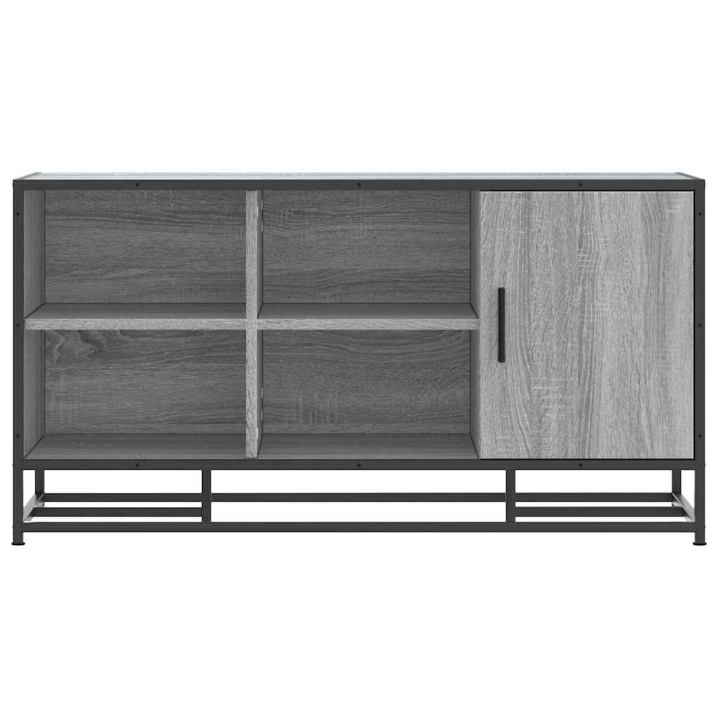 Schoenenbank 100x40x53,5 cm bewerkt hout en metaal grijs sonoma