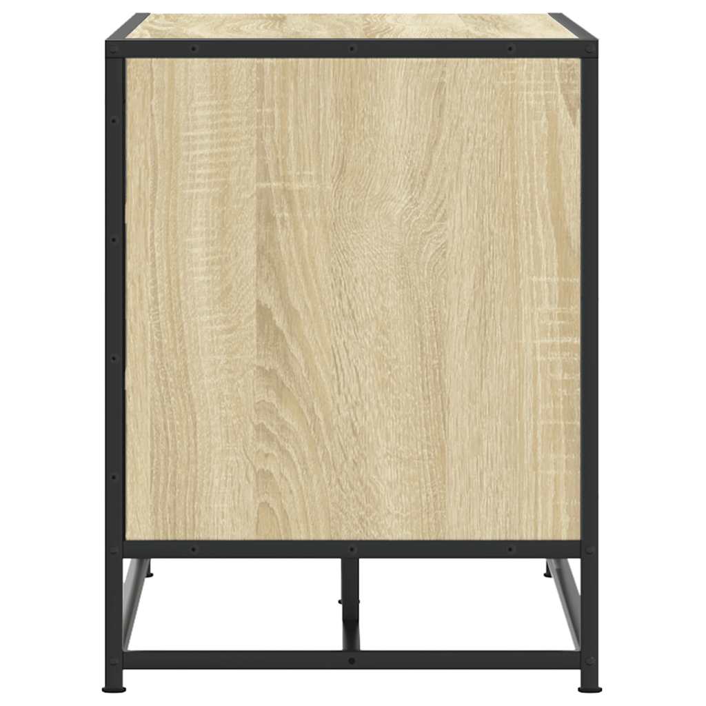 Schoenenbank 84x40x53,5 cm bewerkt hout en metaal sonoma eiken