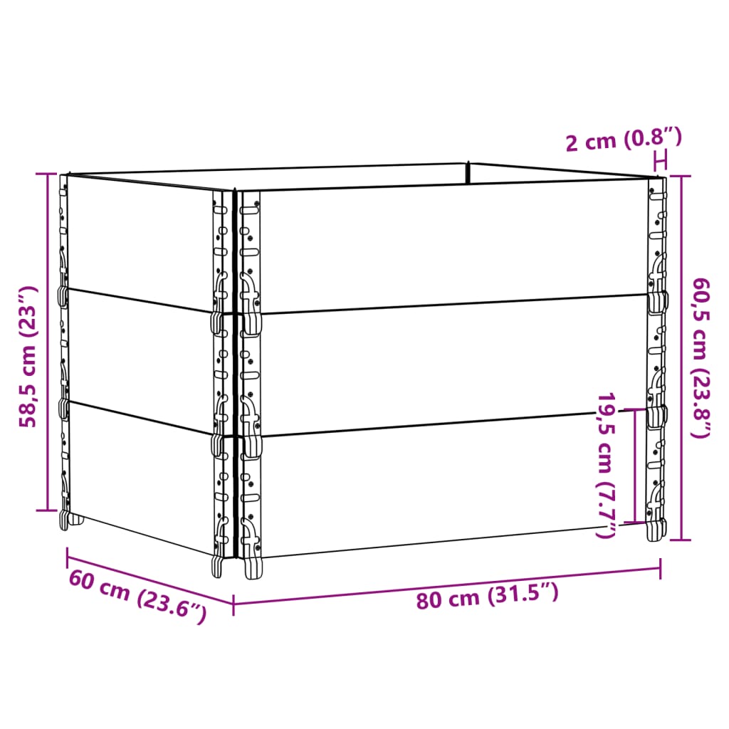 Plantenbak 80x60 cm massief grenenhout Bloempotten & plantenbakken | Creëer jouw Trendy Thuis | Gratis bezorgd & Retour | Trendy.nl