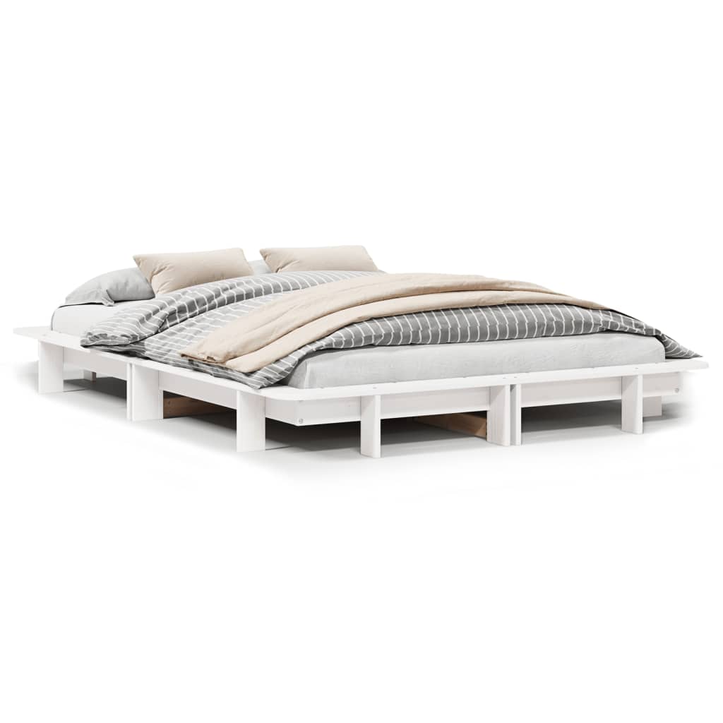 Bedframe zonder matras massief grenenhout wit 140x200 cm Bedden & bedframes | Creëer jouw Trendy Thuis | Gratis bezorgd & Retour | Trendy.nl