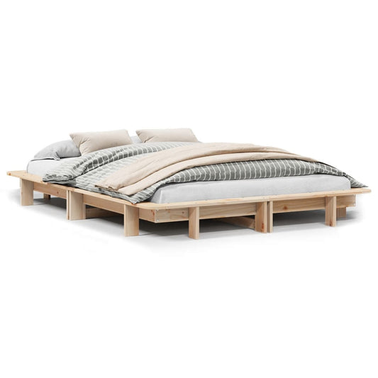 Bedframe zonder matras massief grenenhout 140x190 cm Bedden & bedframes | Creëer jouw Trendy Thuis | Gratis bezorgd & Retour | Trendy.nl