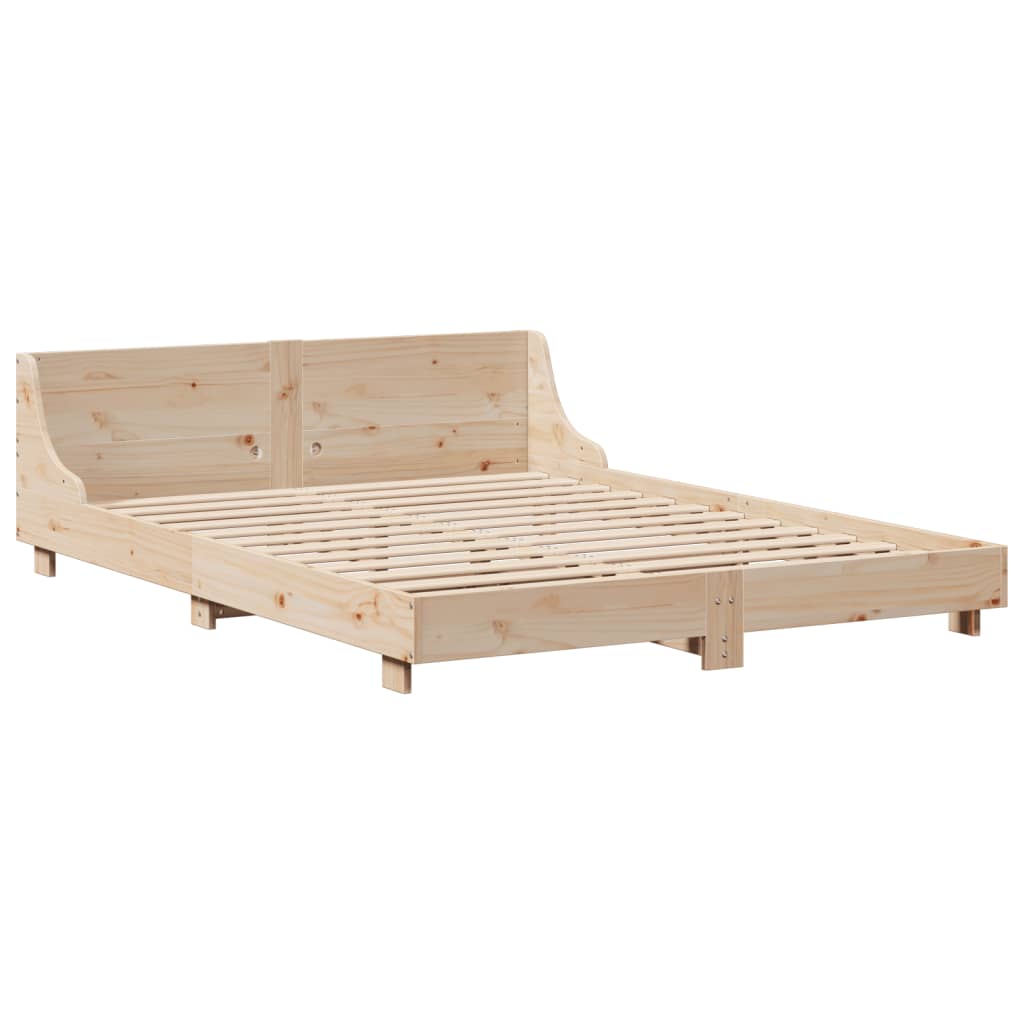 Bedframe zonder matras massief grenenhout 150x200 cm Bedden & bedframes | Creëer jouw Trendy Thuis | Gratis bezorgd & Retour | Trendy.nl