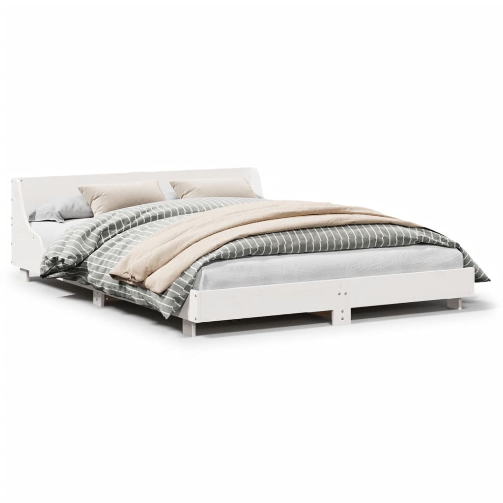 Bedframe zonder matras massief grenenhout wit 120x200 cm Bedden & bedframes | Creëer jouw Trendy Thuis | Gratis bezorgd & Retour | Trendy.nl