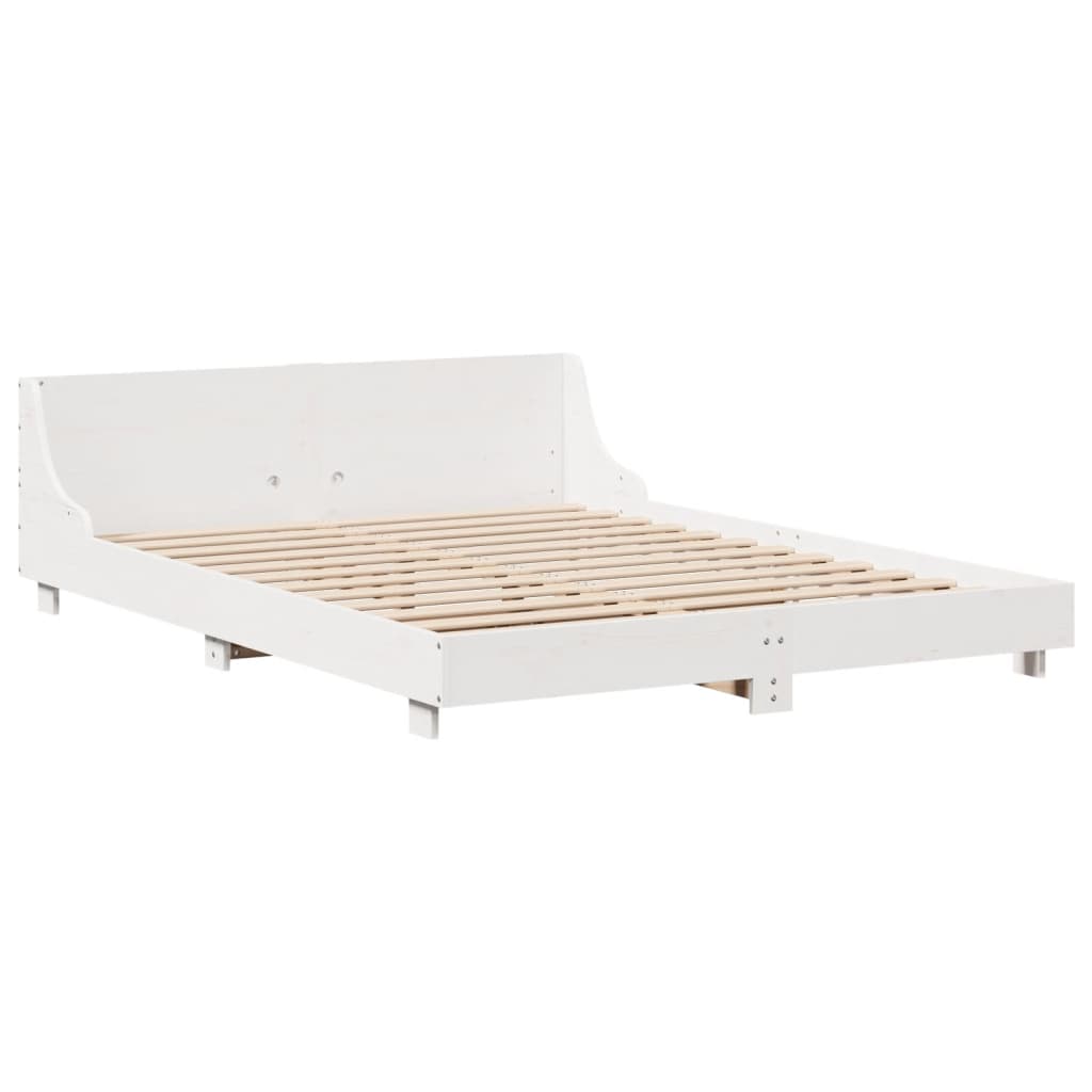 Bedframe zonder matras massief grenenhout wit 120x200 cm Bedden & bedframes | Creëer jouw Trendy Thuis | Gratis bezorgd & Retour | Trendy.nl