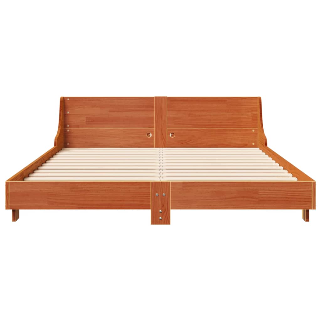 Bedframe zonder matras massief grenenhout wasbruin 120x200 cm Bedden & bedframes | Creëer jouw Trendy Thuis | Gratis bezorgd & Retour | Trendy.nl