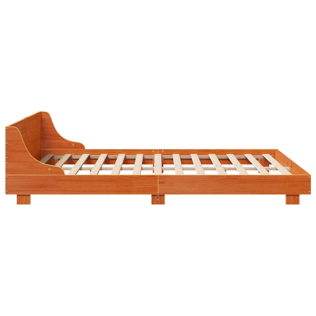 Bedframe zonder matras massief grenenhout wasbruin 120x200 cm Bedden & bedframes | Creëer jouw Trendy Thuis | Gratis bezorgd & Retour | Trendy.nl