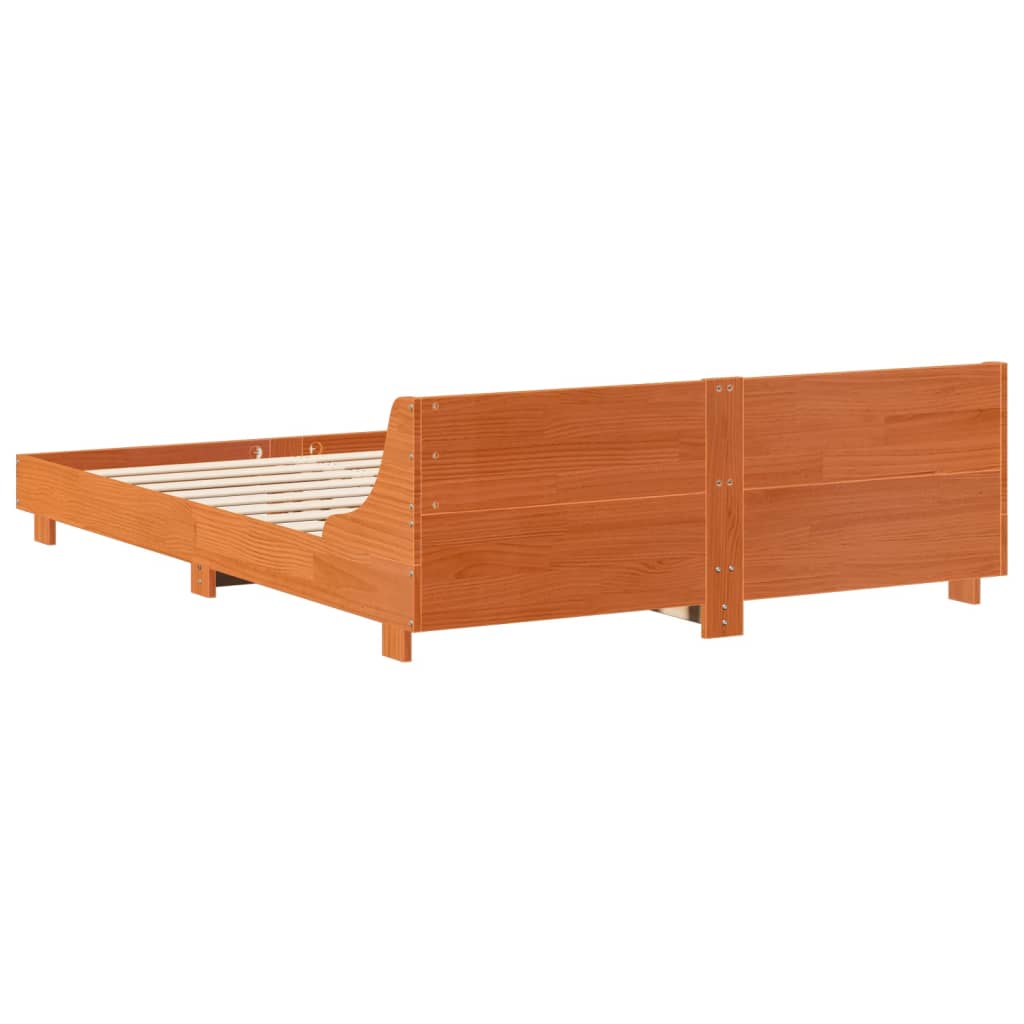 Bedframe zonder matras massief grenenhout wasbruin 120x200 cm Bedden & bedframes | Creëer jouw Trendy Thuis | Gratis bezorgd & Retour | Trendy.nl