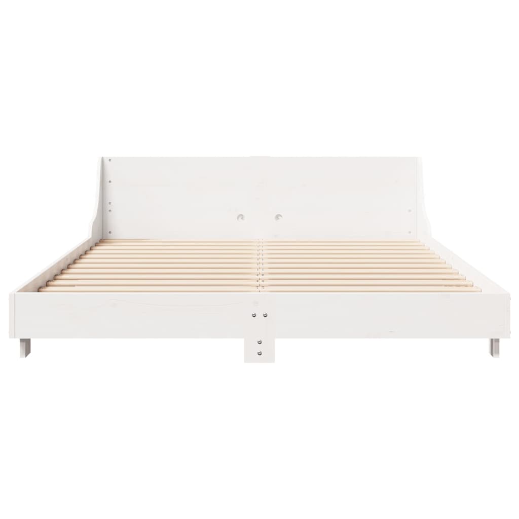 Bedframe zonder matras massief grenenhout wit 120x190 cm Bedden & bedframes | Creëer jouw Trendy Thuis | Gratis bezorgd & Retour | Trendy.nl