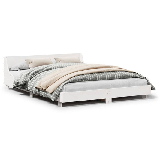 Bedframe zonder matras massief grenenhout wit 120x190 cm Bedden & bedframes | Creëer jouw Trendy Thuis | Gratis bezorgd & Retour | Trendy.nl