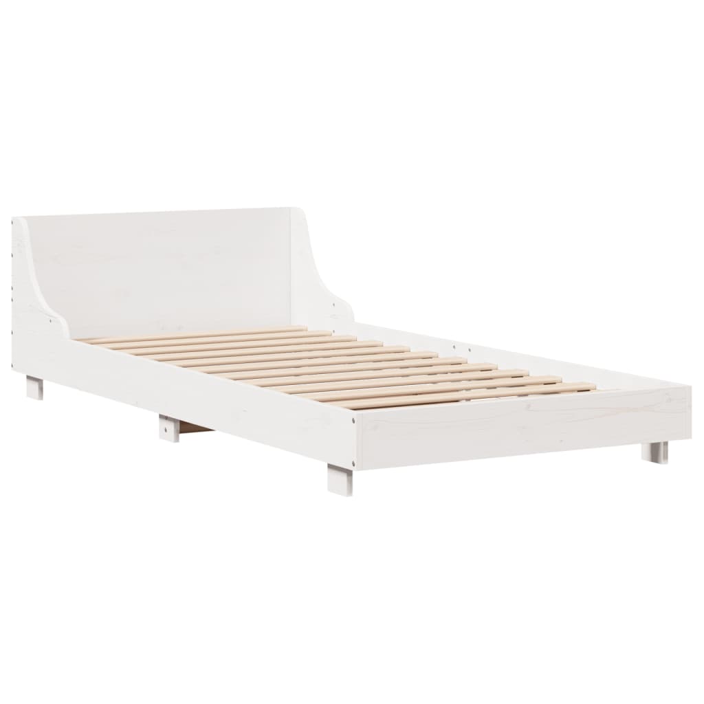 Bedframe zonder matras massief grenenhout wit 75x190 cm Bedden & bedframes | Creëer jouw Trendy Thuis | Gratis bezorgd & Retour | Trendy.nl