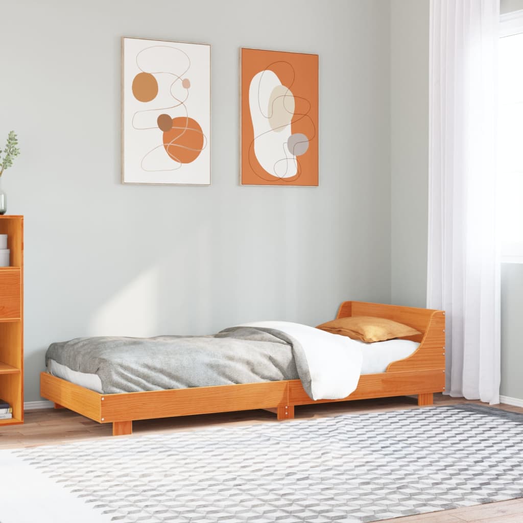 Bedframe zonder matras massief grenenhout wasbruin 75x190 cm Bedden & bedframes | Creëer jouw Trendy Thuis | Gratis bezorgd & Retour | Trendy.nl