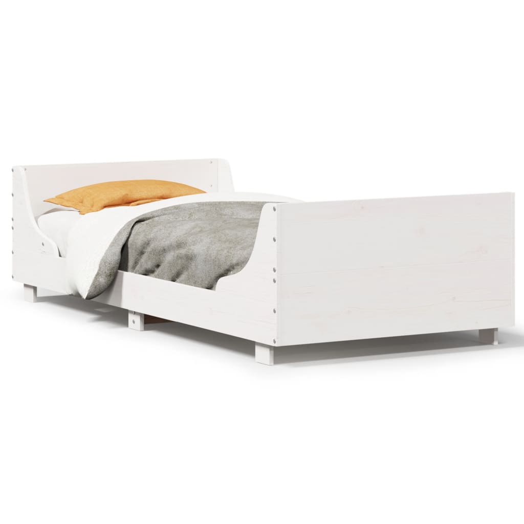 Bedframe zonder matras massief grenenhout wit 90x200 cm Bedden & bedframes | Creëer jouw Trendy Thuis | Gratis bezorgd & Retour | Trendy.nl