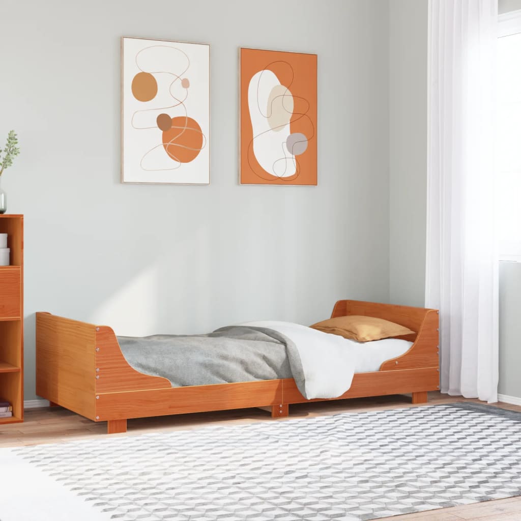 Bedframe zonder matras massief grenenhout wasbruin 90x200 cm Bedden & bedframes | Creëer jouw Trendy Thuis | Gratis bezorgd & Retour | Trendy.nl