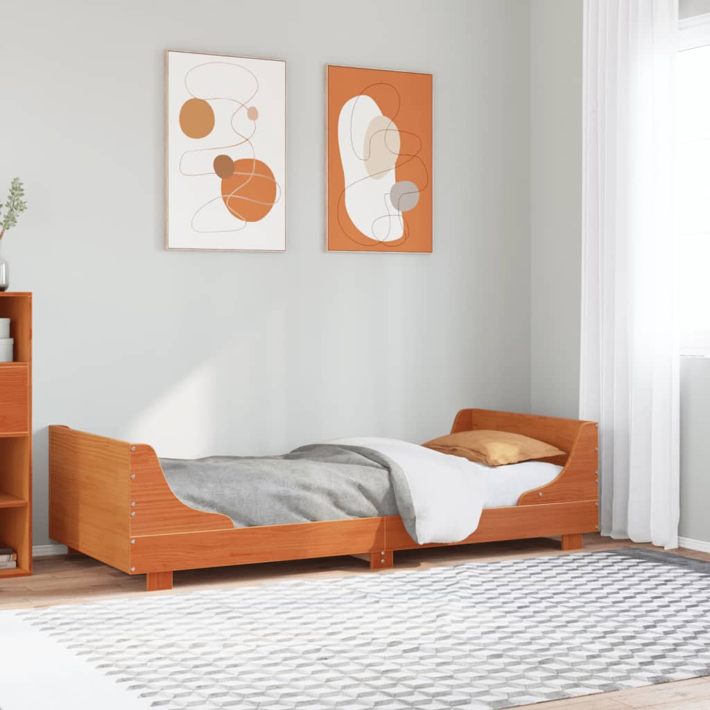 Bedframe zonder matras massief grenenhout wasbruin 90x190 cm Bedden & bedframes | Creëer jouw Trendy Thuis | Gratis bezorgd & Retour | Trendy.nl