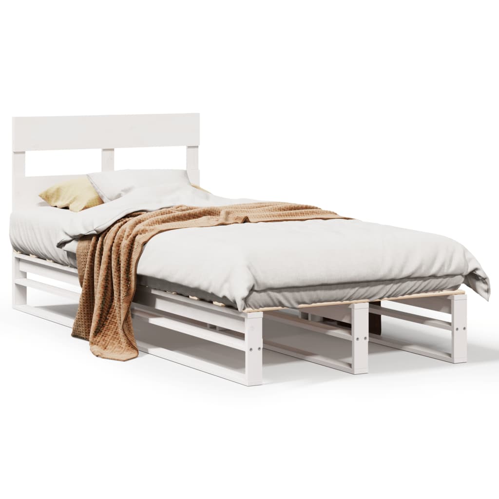 Bedframe zonder matras massief grenenhout wit 90x190 cm Bedden & bedframes | Creëer jouw Trendy Thuis | Gratis bezorgd & Retour | Trendy.nl