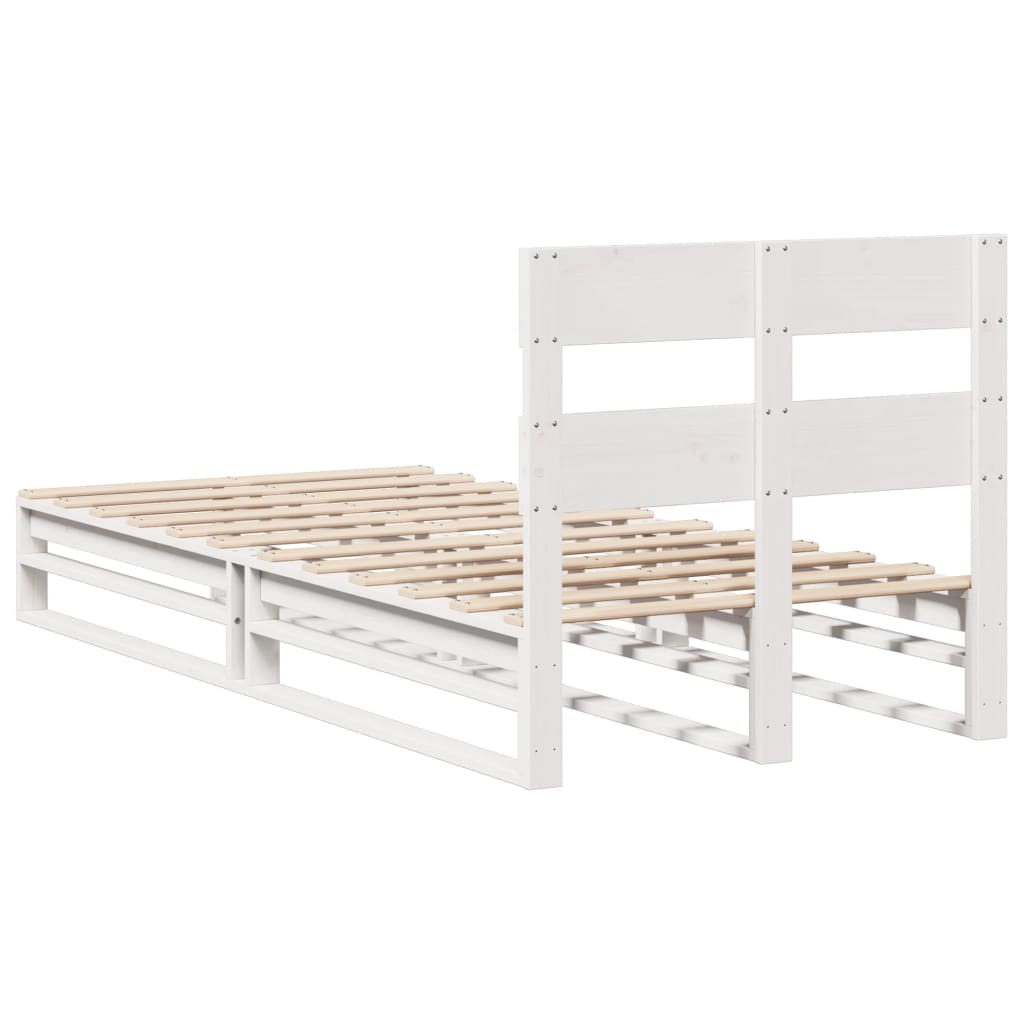 Bedframe zonder matras massief grenenhout wit 90x190 cm Bedden & bedframes | Creëer jouw Trendy Thuis | Gratis bezorgd & Retour | Trendy.nl